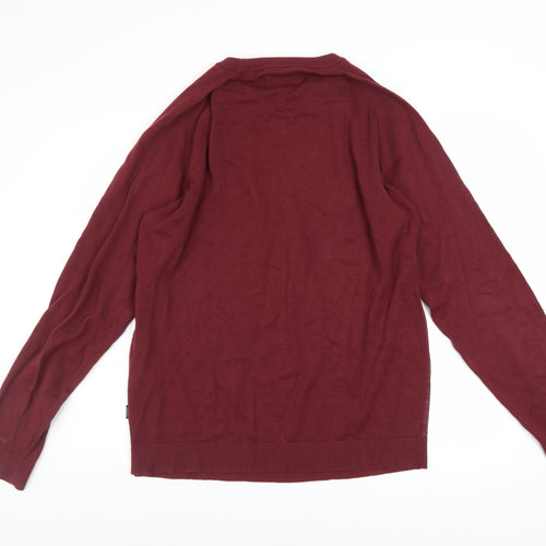 Jack & Jones Men's Red XL Crew Neck Cotton Pullover Jumper