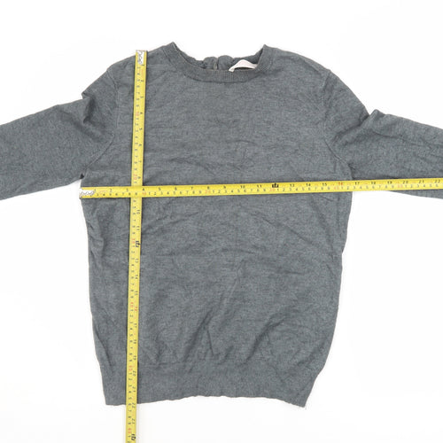 Savida Women’s Grey Crew Neck Button Back Jumper Size 10