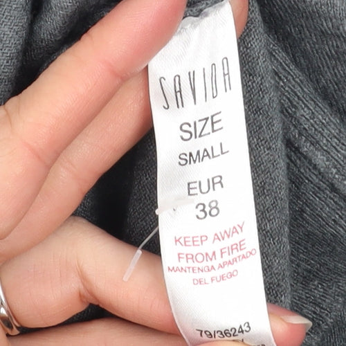 Savida Women’s Grey Crew Neck Button Back Jumper Size 10
