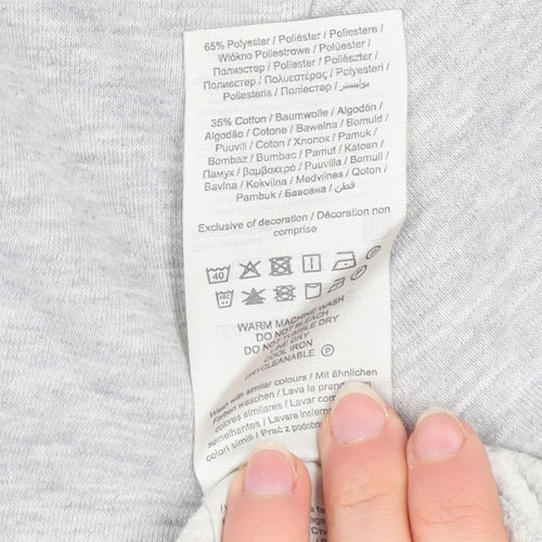 Jack & Jones Men's Grey Pullover Hoodie S Logo Fleece Sweatshirt