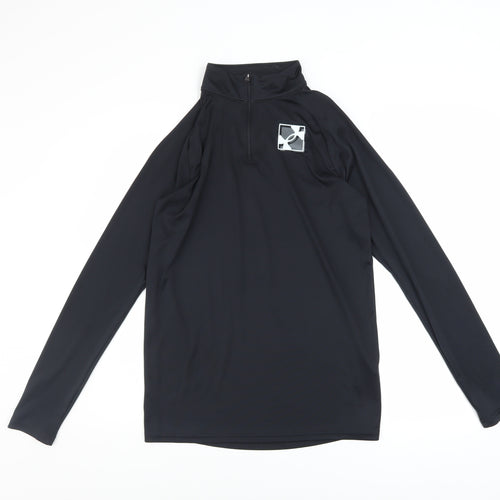 Under Armour Boys Black XL Half Zip Sweatshirt Lightweight Training Top