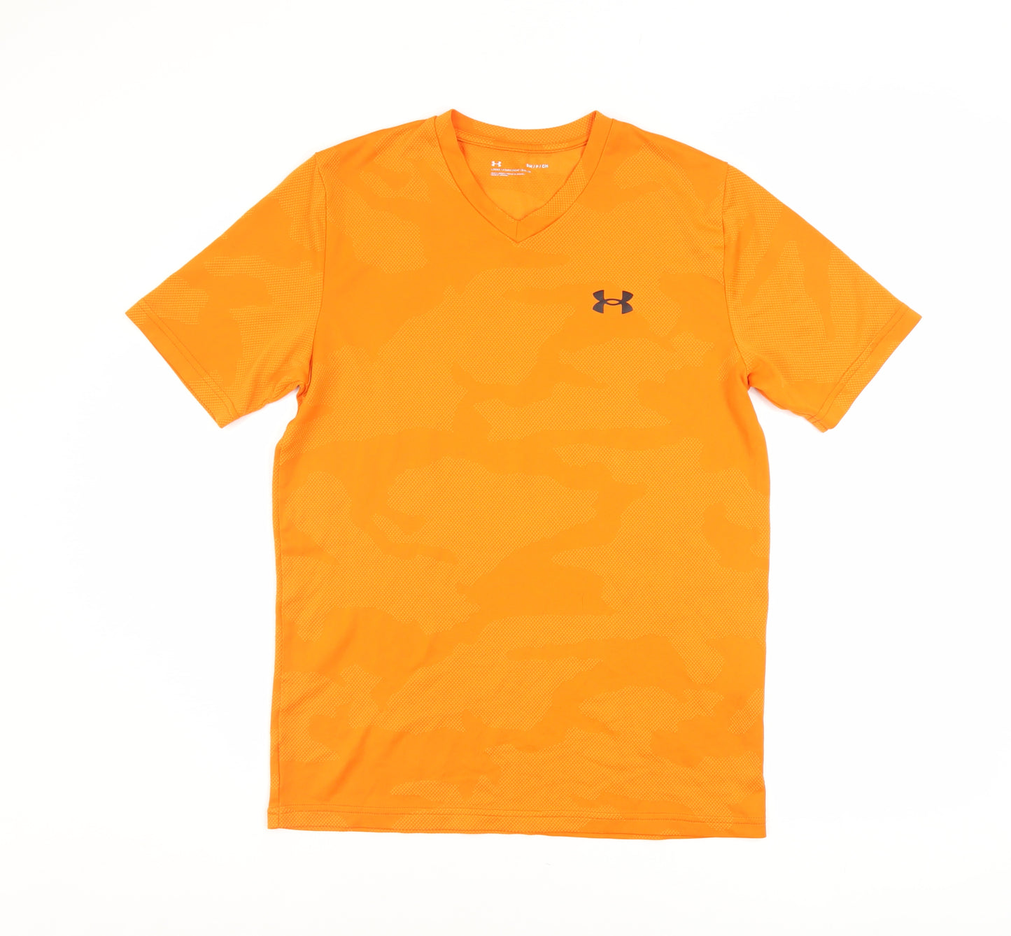 Under Armour Men's Orange Camouflage V-Neck Active T-Shirt Size S