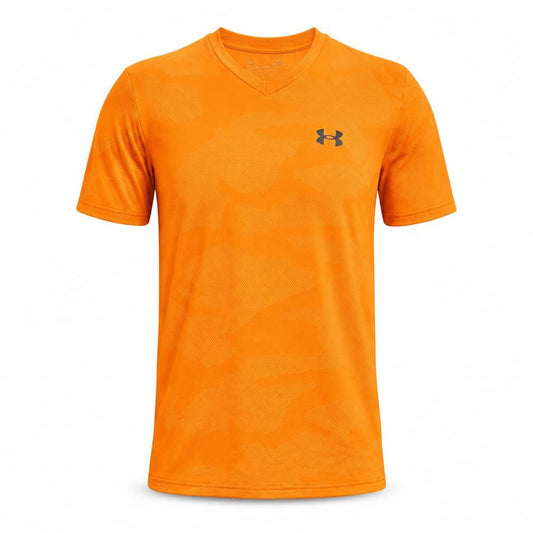 Under Armour Men's Orange Camouflage V-Neck Active T-Shirt Size S