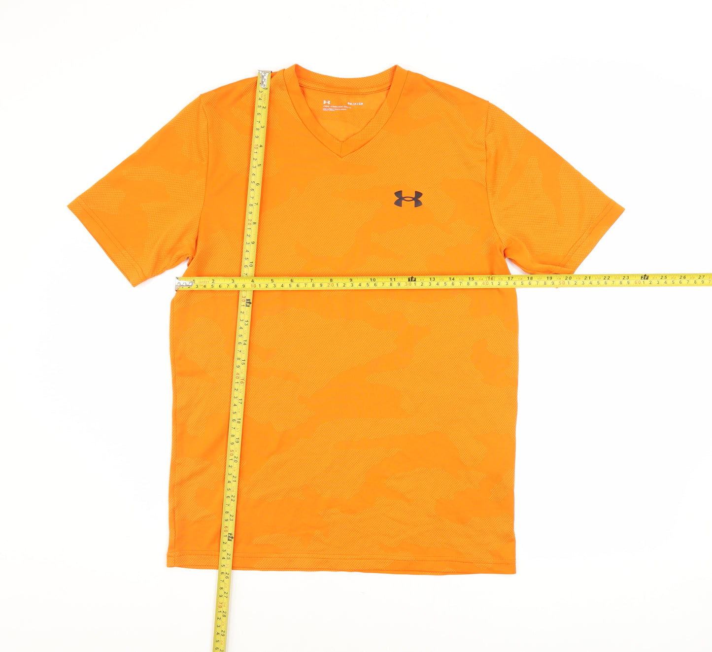 Under Armour Men's Orange Camouflage V-Neck Active T-Shirt Size S