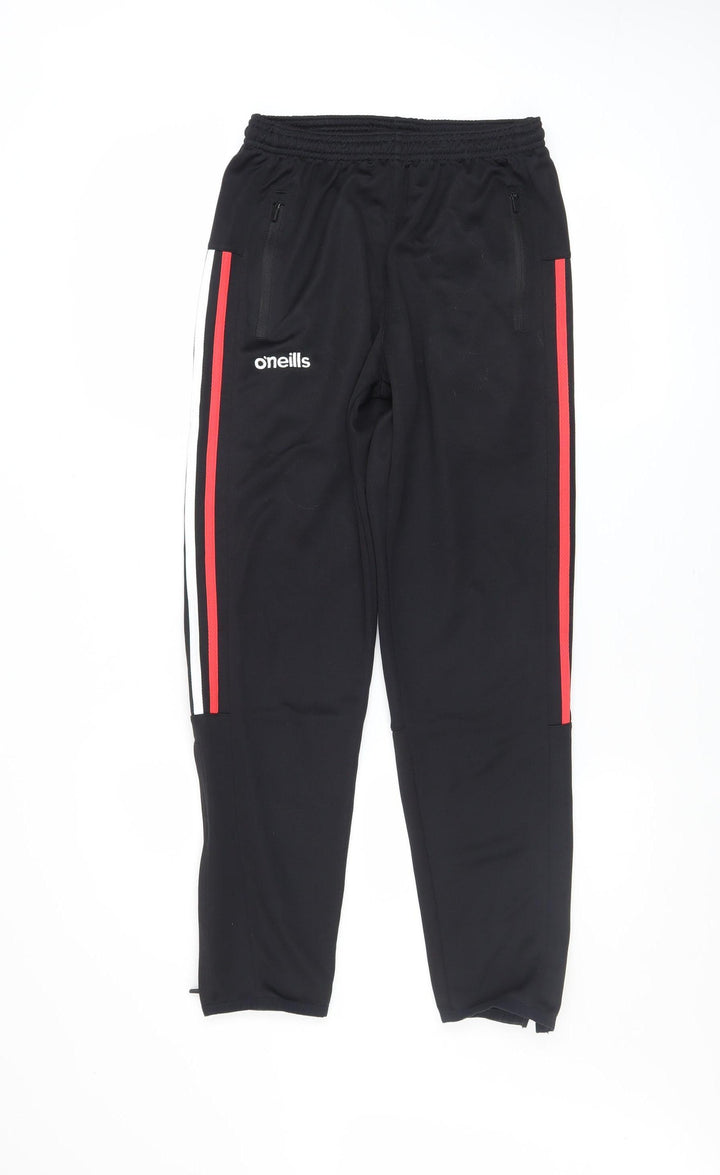 O'Neills Boys Black Track Pants Age 13 Quick Dry Tapered Fit Activewear