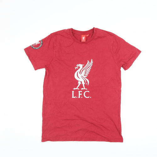 L.F.C. Boys Red Short Sleeve Cotton T-Shirt 12-13 Years Football Logo Top
