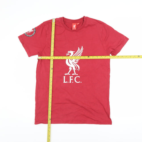 L.F.C. Boys Red Short Sleeve Cotton T-Shirt 12-13 Years Football Logo Top