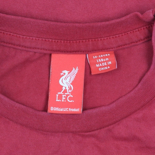 L.F.C. Boys Red Short Sleeve Cotton T-Shirt 12-13 Years Football Logo Top