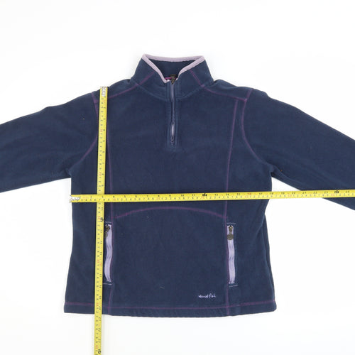 Weird Fish Womens Navy Blue 1/2 Zip Fleece Sweatshirt Size 12