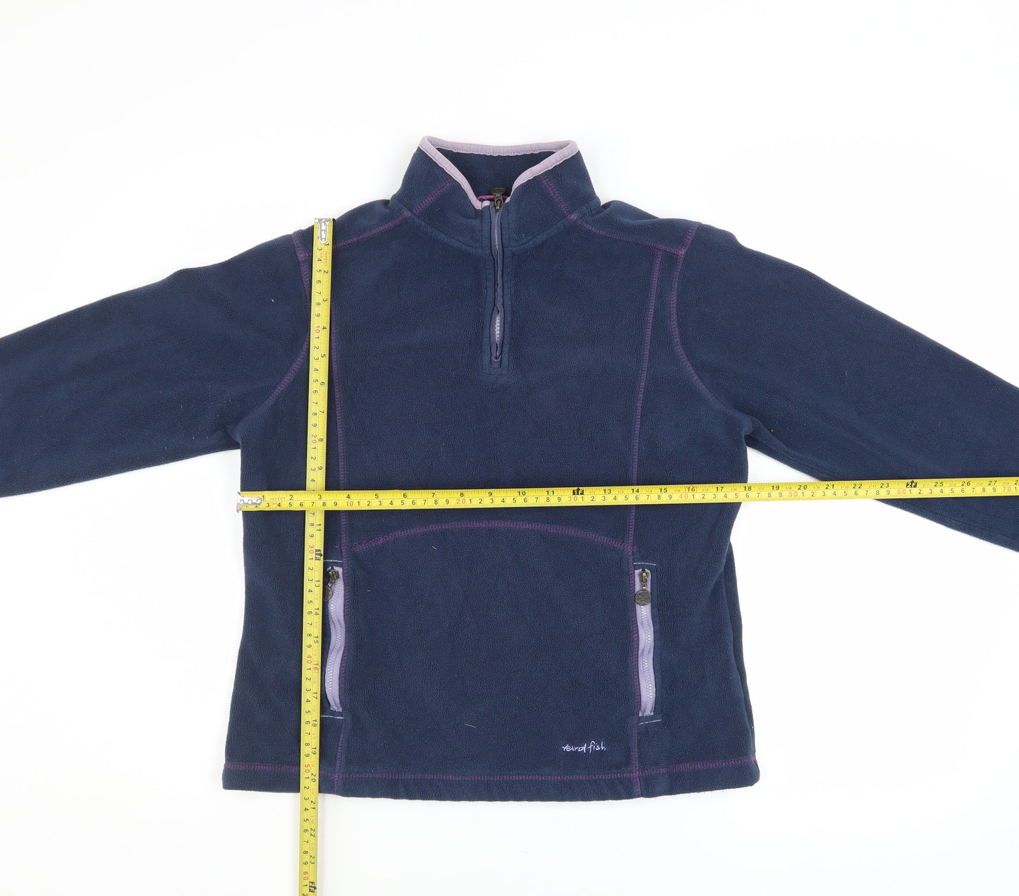 Weird Fish Womens Navy Blue 1/2 Zip Fleece Sweatshirt Size 12