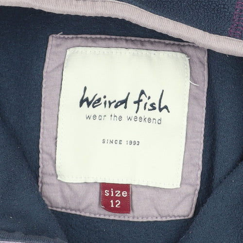 Weird Fish Womens Navy Blue 1/2 Zip Fleece Sweatshirt Size 12