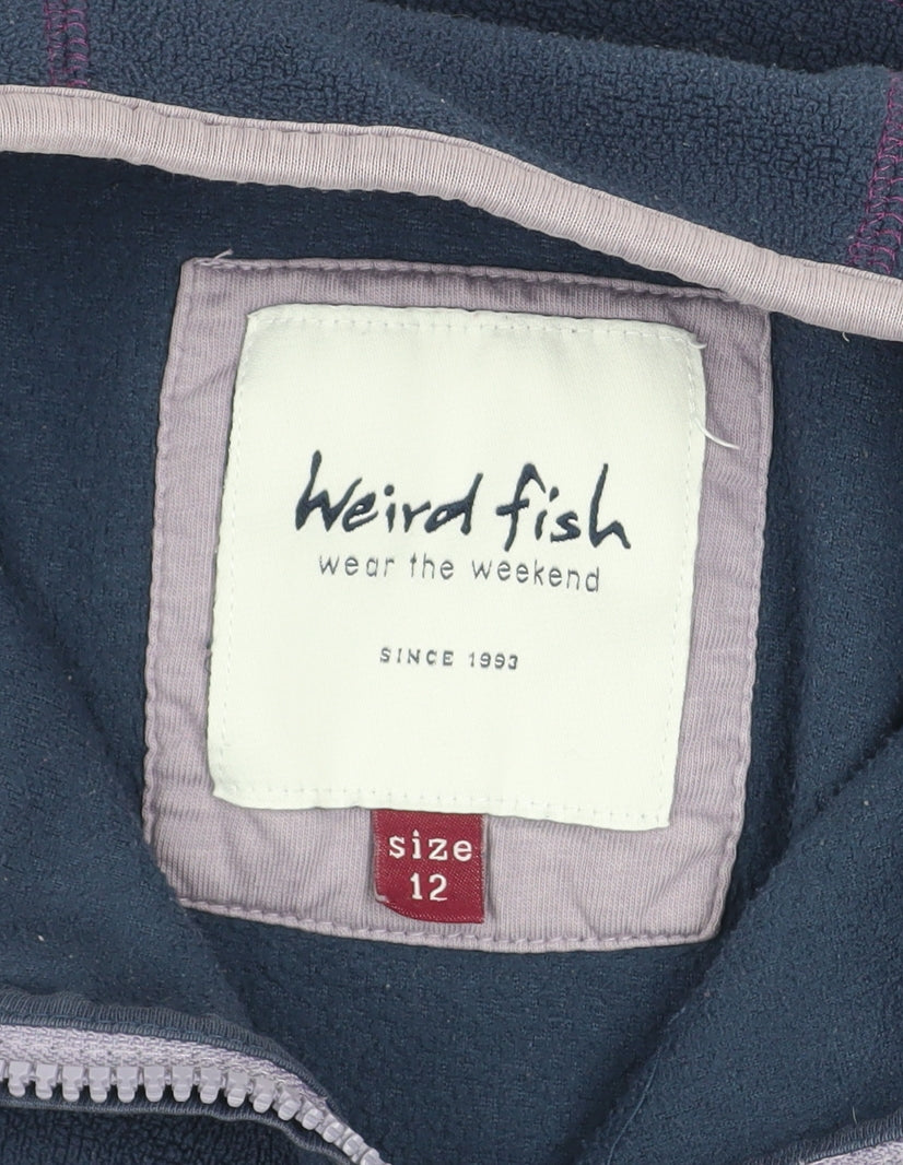 Weird Fish Womens Navy Blue 1/2 Zip Fleece Sweatshirt Size 12