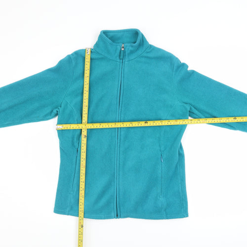 Marks and Spencer Womens Blue Fleece Jacket Size 12 Full Zip Lightweight
