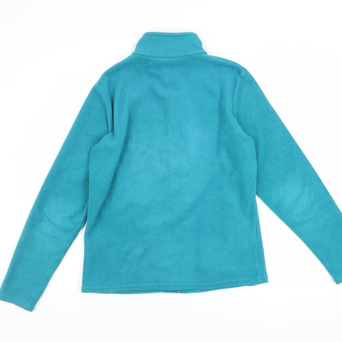 Marks and Spencer Womens Blue Fleece Jacket Size 12 Full Zip Lightweight