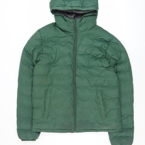 Mountain Warehouse Men's Green Puffer Jacket Size S Hooded Insulated Coat