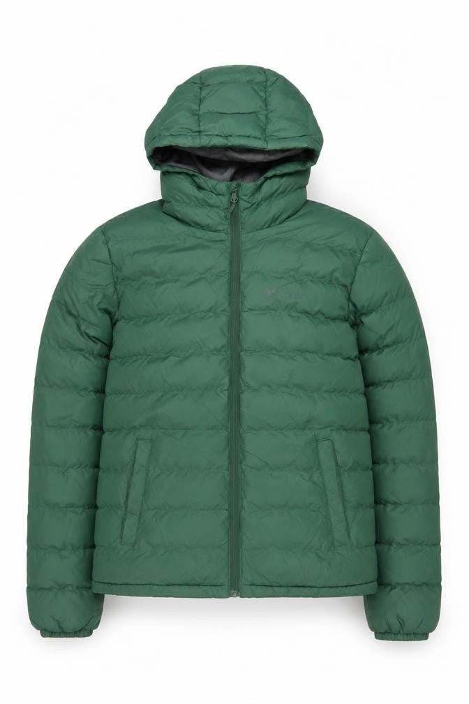 Mountain Warehouse Men's Green Puffer Jacket Size S Hooded Insulated Coat