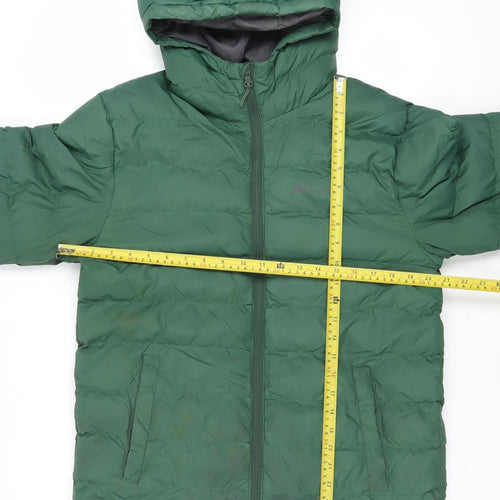 Mountain Warehouse Men's Green Puffer Jacket Size S Hooded Insulated Coat