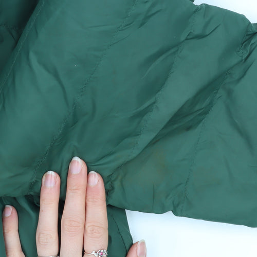 Mountain Warehouse Men's Green Puffer Jacket Size S Hooded Insulated Coat
