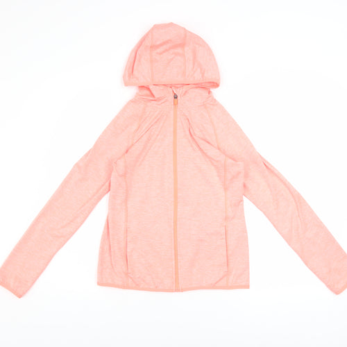 Dunnes Stores Womens Pink Hooded Full Zip Activewear Jacket Size 8