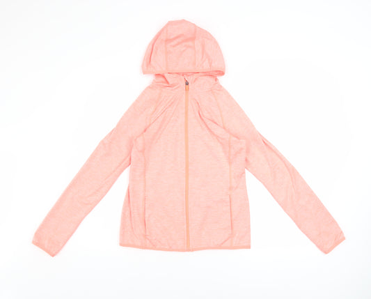 Dunnes Stores Womens Pink Hooded Full Zip Activewear Jacket Size 8