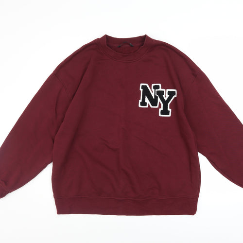 Dunnes Stores Mens Red NY Crew Neck Sweatshirt Medium