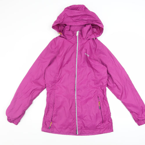Regatta Women Pink Waterproof Hooded Rain Coat Jacket Size 10