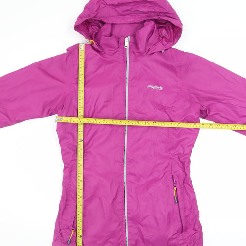 Regatta Women Pink Waterproof Hooded Rain Coat Jacket Size 10
