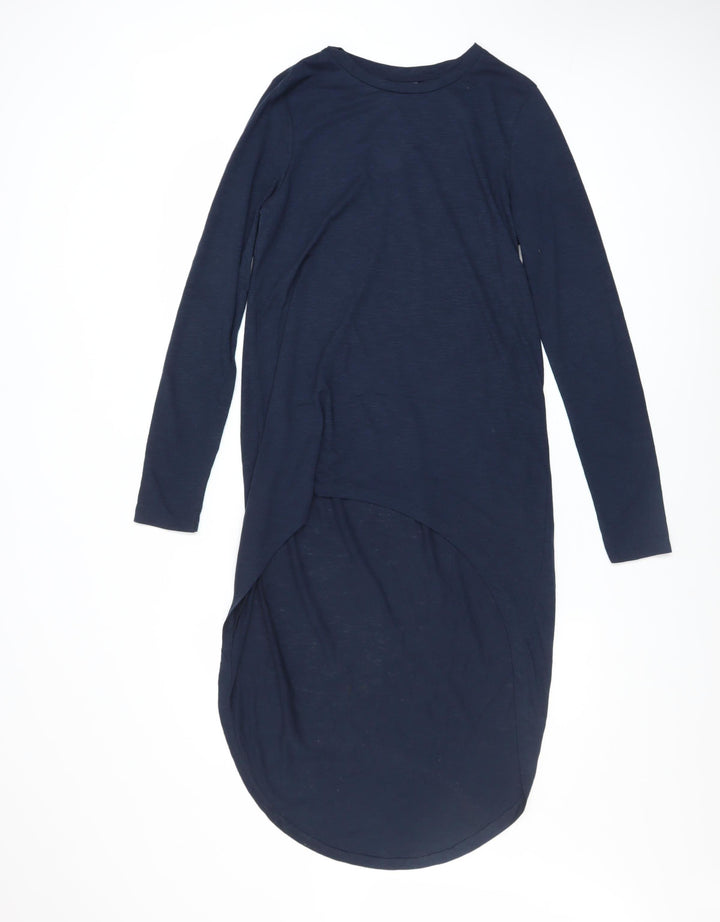 Noisy May Women’s Blue Long Sleeve Midi T-Shirt Dress Size M