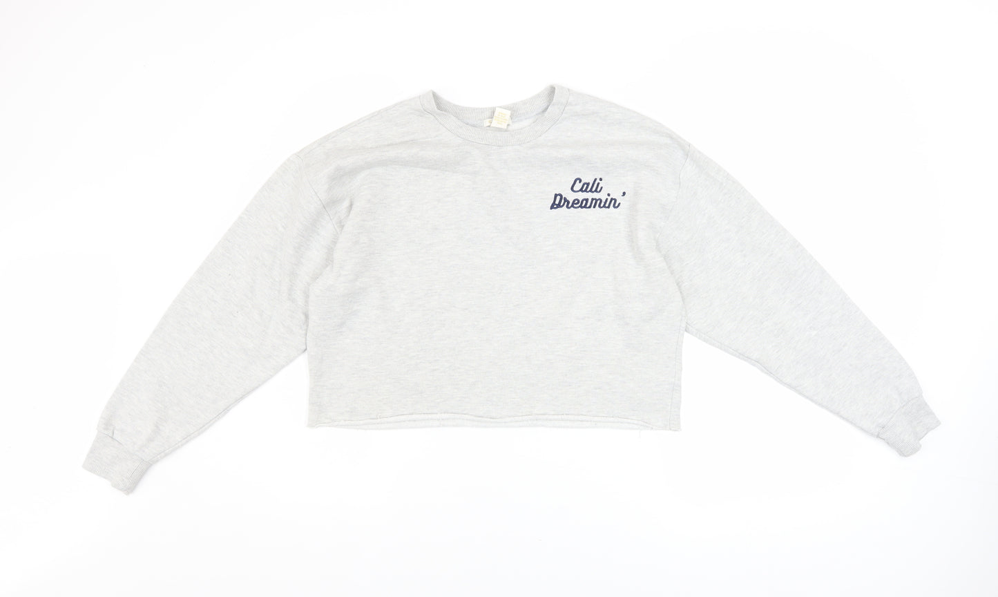 Forever 21 Women Grey 'Cali Dreamin’' Pullover Sweatshirt Size S