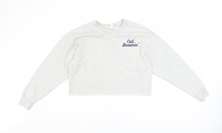 Forever 21 Women Grey 'Cali Dreamin’' Pullover Sweatshirt Size S