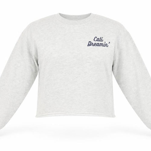 Forever 21 Women Grey 'Cali Dreamin’' Pullover Sweatshirt Size S