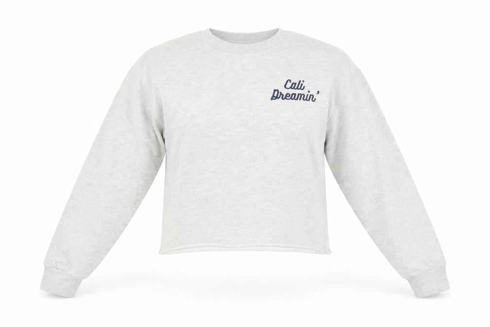 Forever 21 Women Grey 'Cali Dreamin’' Pullover Sweatshirt Size S