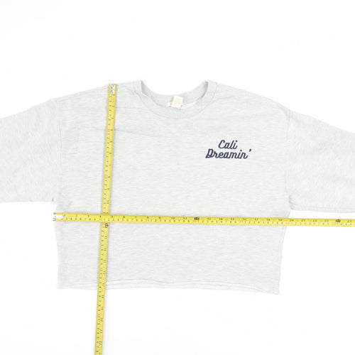 Forever 21 Women Grey 'Cali Dreamin’' Pullover Sweatshirt Size S