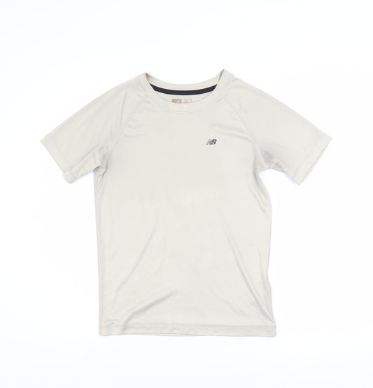 New Balance Womens Beige Short Sleeve Active T-Shirt Size 12