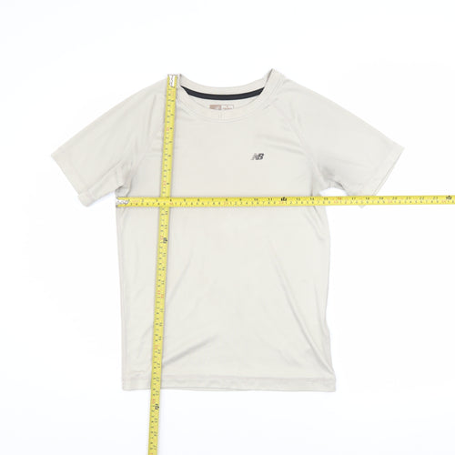 New Balance Womens Beige Short Sleeve Active T-Shirt Size 12