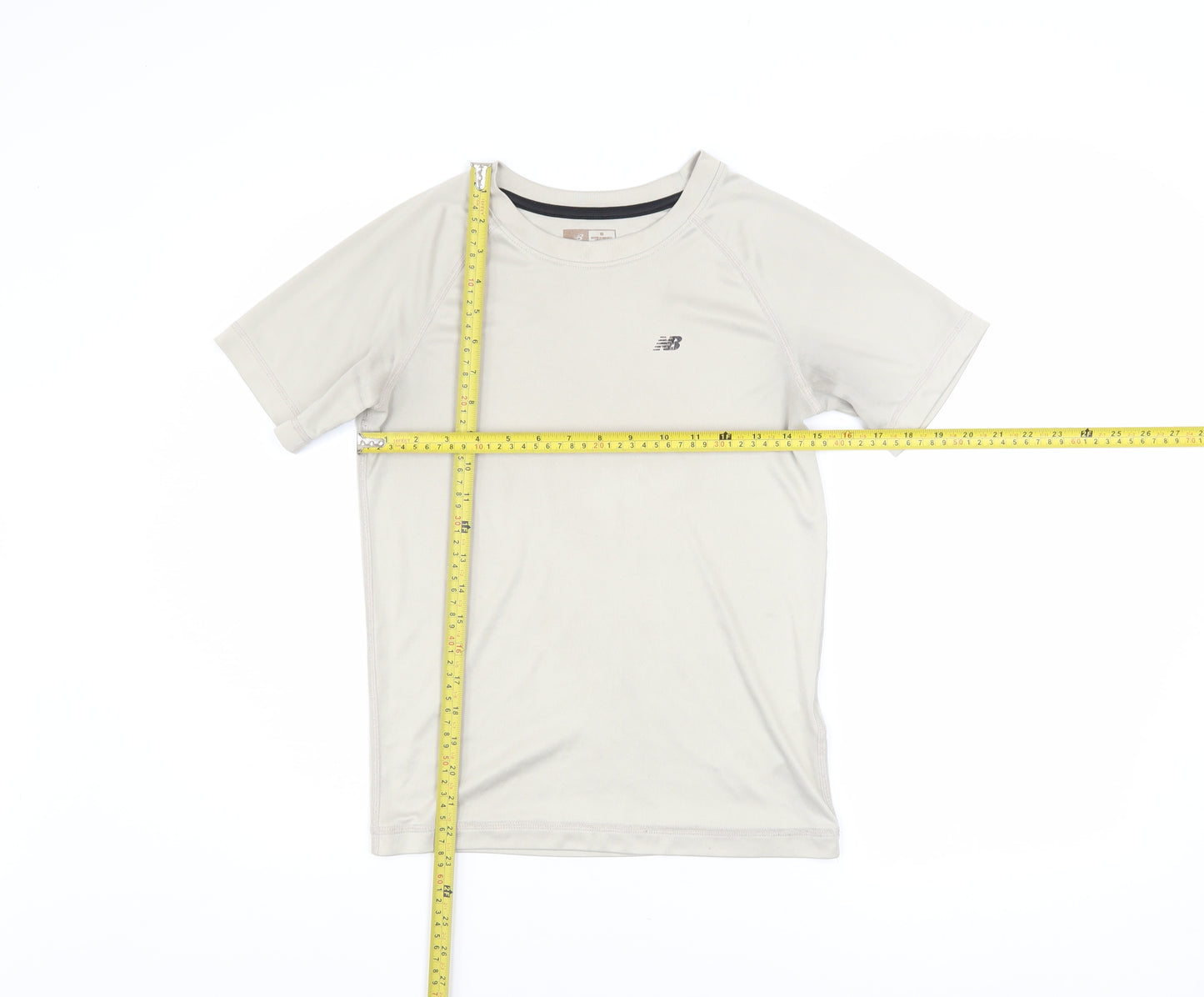 New Balance Womens Beige Short Sleeve Active T-Shirt Size 12