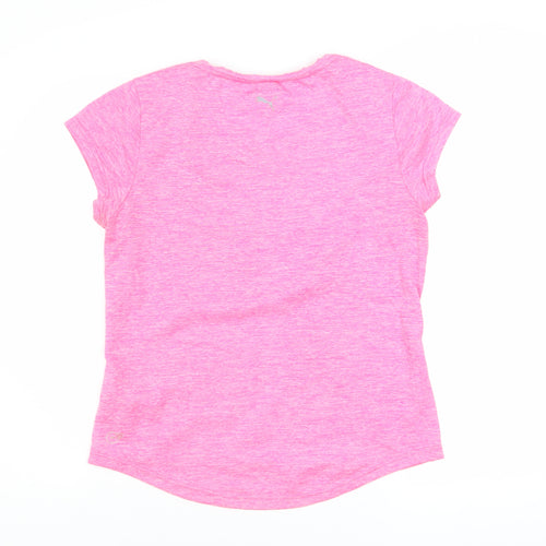 Puma Women’s Pink Short Sleeve V-Neck Active T-Shirt Size 14
