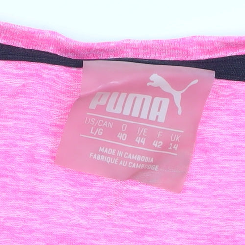 Puma Women’s Pink Short Sleeve V-Neck Active T-Shirt Size 14