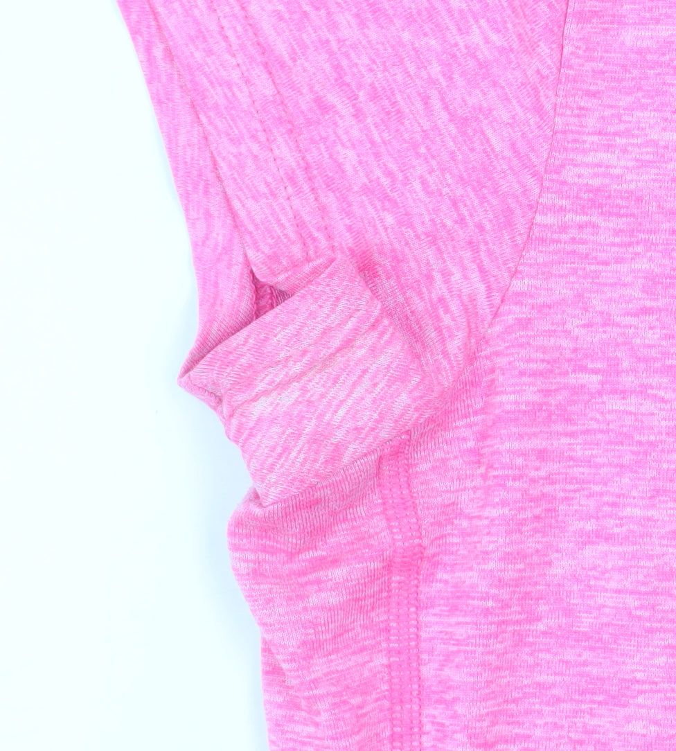 Puma Women’s Pink Short Sleeve V-Neck Active T-Shirt Size 14