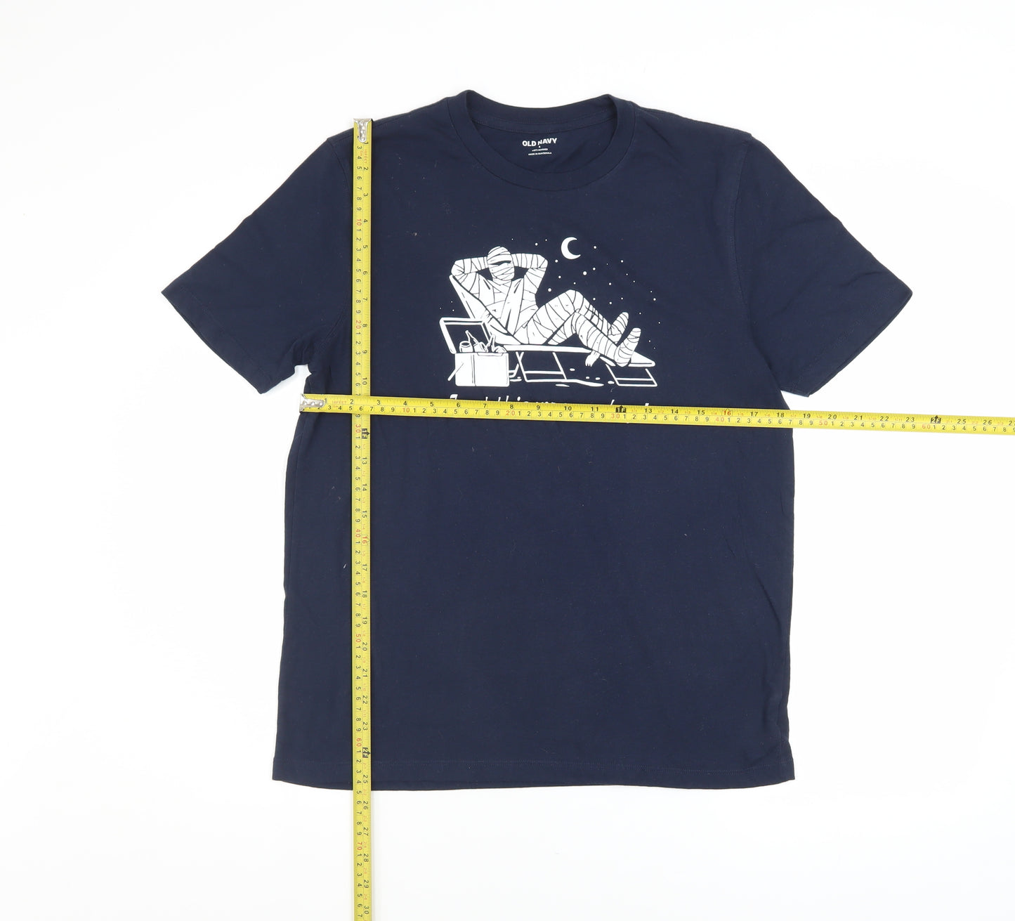 Old Navy Men's Blue Halloween Mummy Graphic T-Shirt Size S