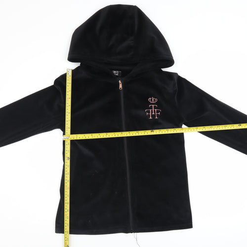 Firetrap Girls Black Full Zip Velvet Hoodie 13 Years