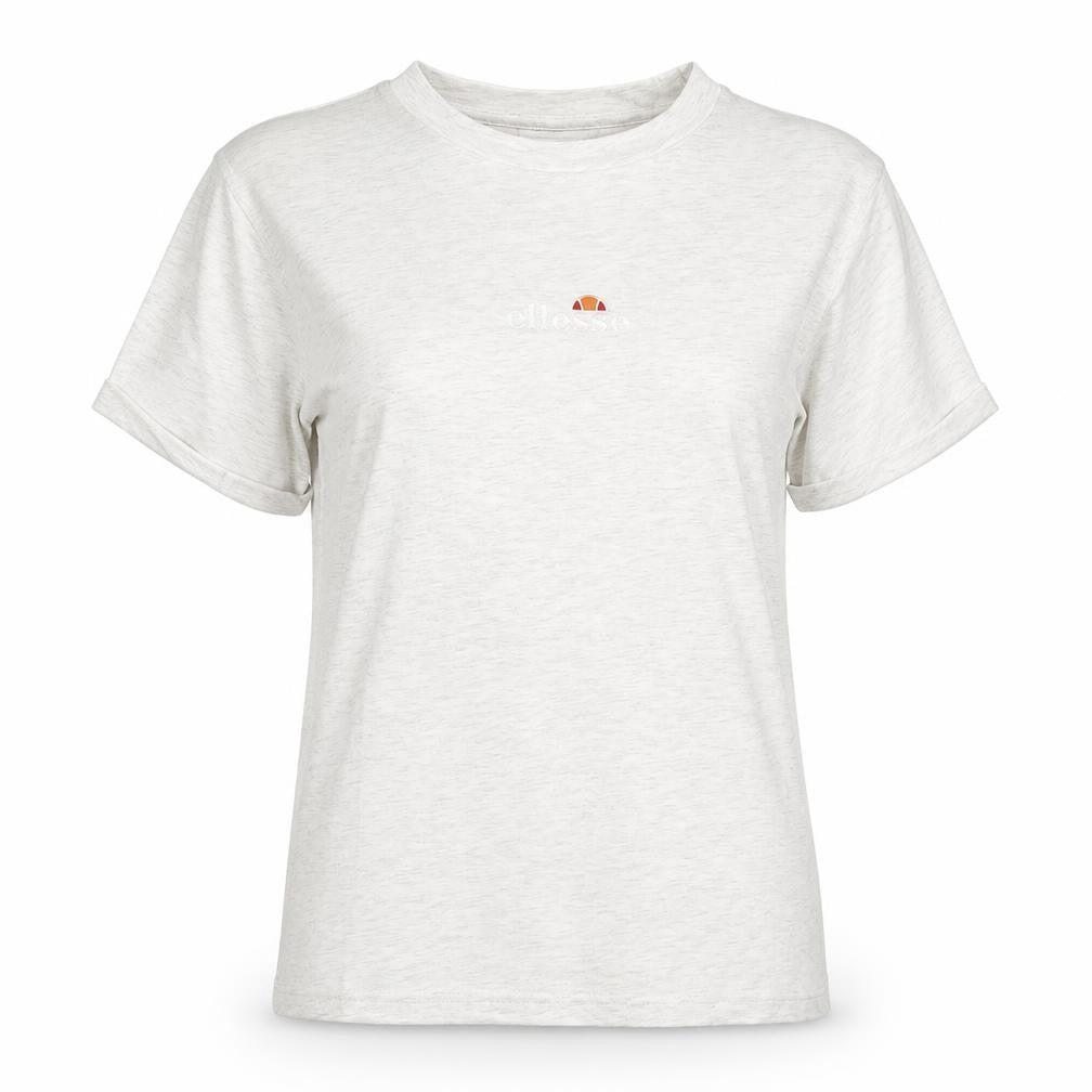 Front view of Ellesse Women's White Short Sleeve Basic T-Shirt UK 4