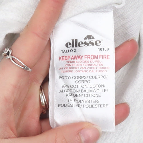 Ellesse Women's White Short Sleeve Basic T-Shirt UK 4