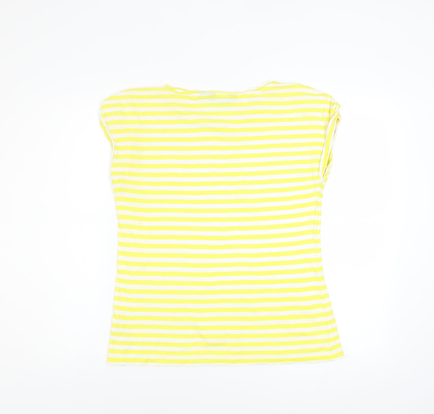 Dorothy Perkins Women’s Yellow Striped Cotton T-Shirt UK Size 10