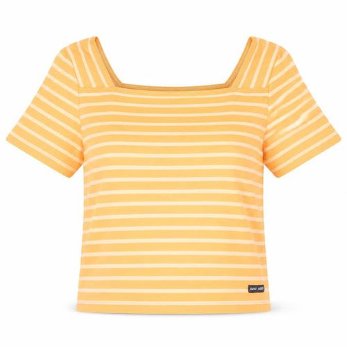 Saint James Women's Orange Striped Square Neck T-Shirt Size 10