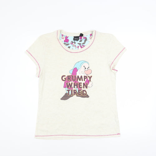 Disney Women's Beige Grumpy Pyjama Top T-Shirt Style Size 10-12
