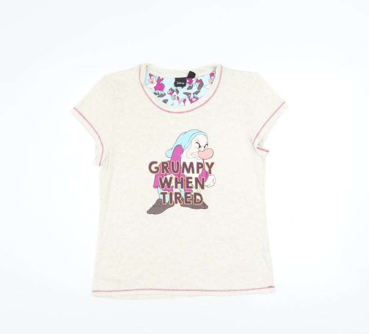 Disney Women's Beige Grumpy Pyjama Top T-Shirt Style Size 10-12