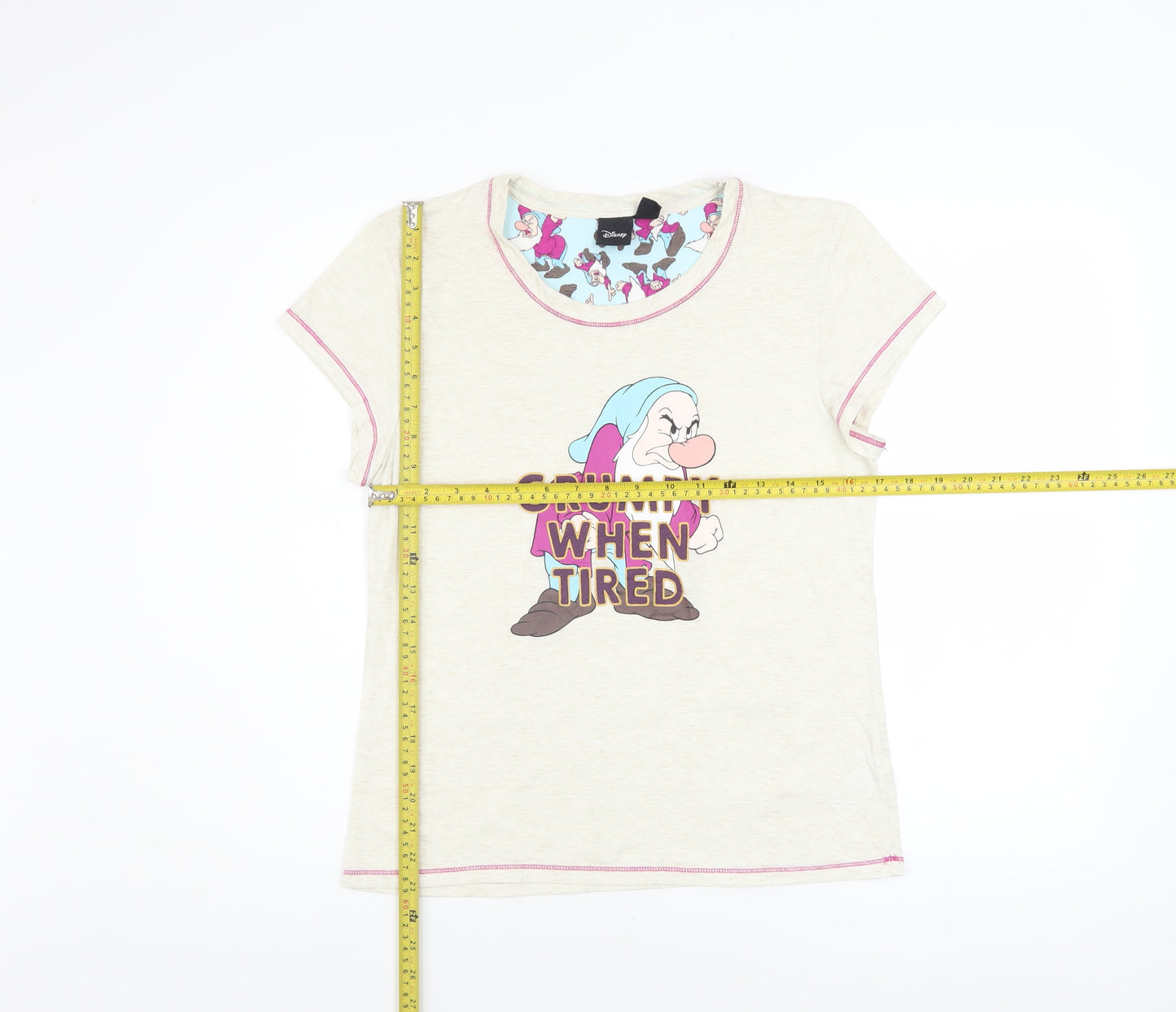 Disney Women's Beige Grumpy Pyjama Top T-Shirt Style Size 10-12