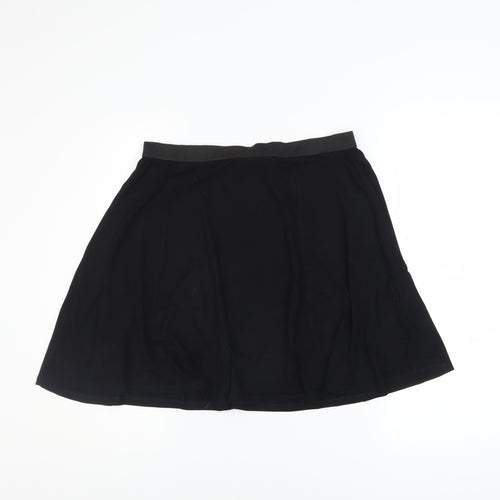 ASOS DESIGN Women Black A-Line Jersey Stretch Skirt Size 16