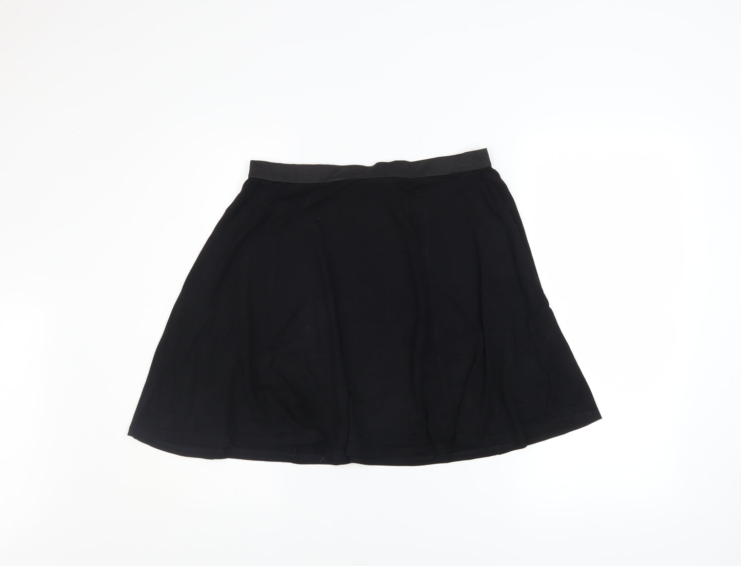 ASOS DESIGN Women Black A-Line Jersey Stretch Skirt Size 16